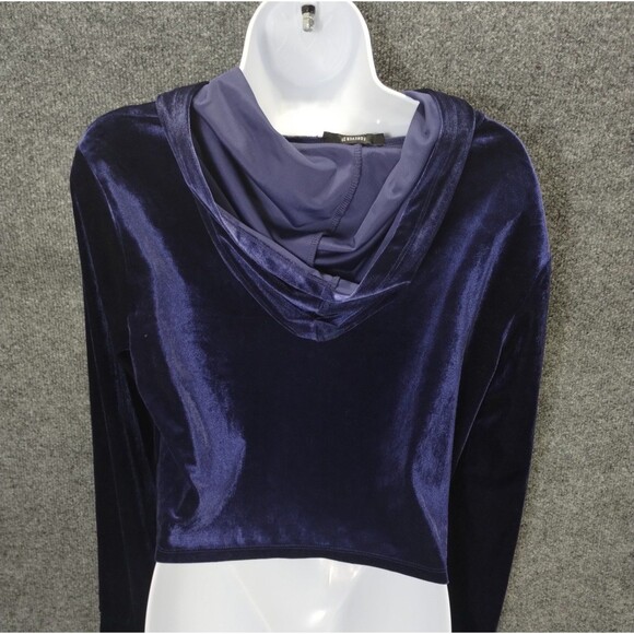 Royal Purple Velour Y2K Hoodie Size L Regency Preppy Athleisure Loungewear Track - Picture 4 of 9